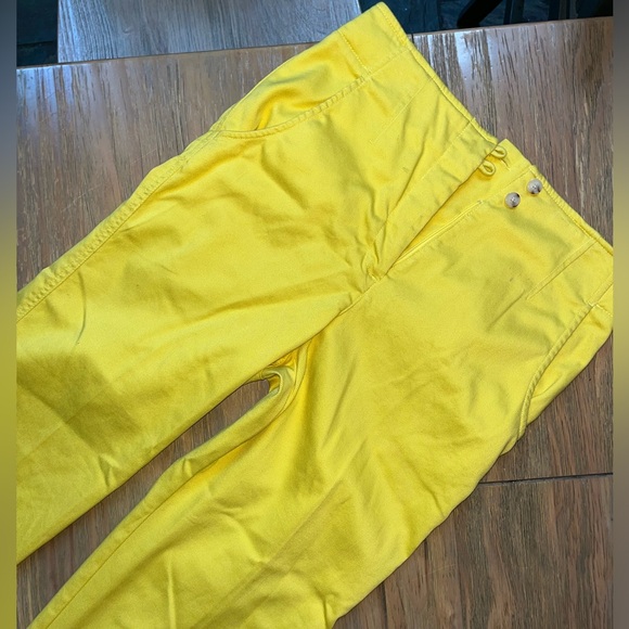 Anthropologie Maeve Yellow Cigarette Capri Pants Jeans size US10 - Picture 4 of 11